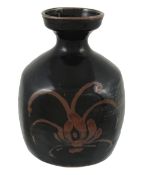 Lowerdown Pottery (David Leach, British, 1911-2005), a stoneware bottle vase, rich tenmoku glaze