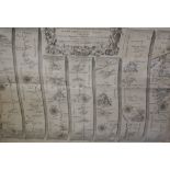 John Ogilby 'The Continuation of the Road from London to Aberistwith' strip map, 32.5cm x 47cm