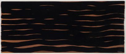 Sol LeWitt (1928-2007) - Horizontal Lines (brown) gouache on paper, 2005, signed and dated in