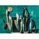 Lill Tschudi (1911-2004) - Venetian Rhythym I (Not in C.L.T.) linocut printed in colours, signed,