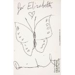 Damien Hirst (b.1965) - Butterfly ball-point pen on paper, c.2011, signed and dedicated 'For