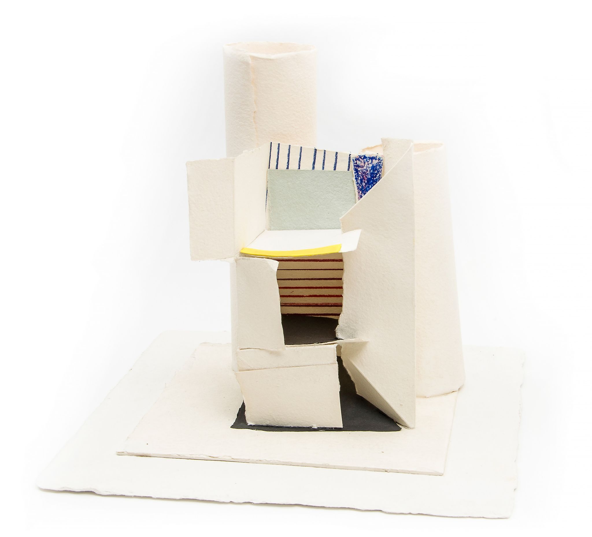 Anthony Caro (1924-2013) - Sailor's House assemblage with coloured chalks and watercolour on mould-