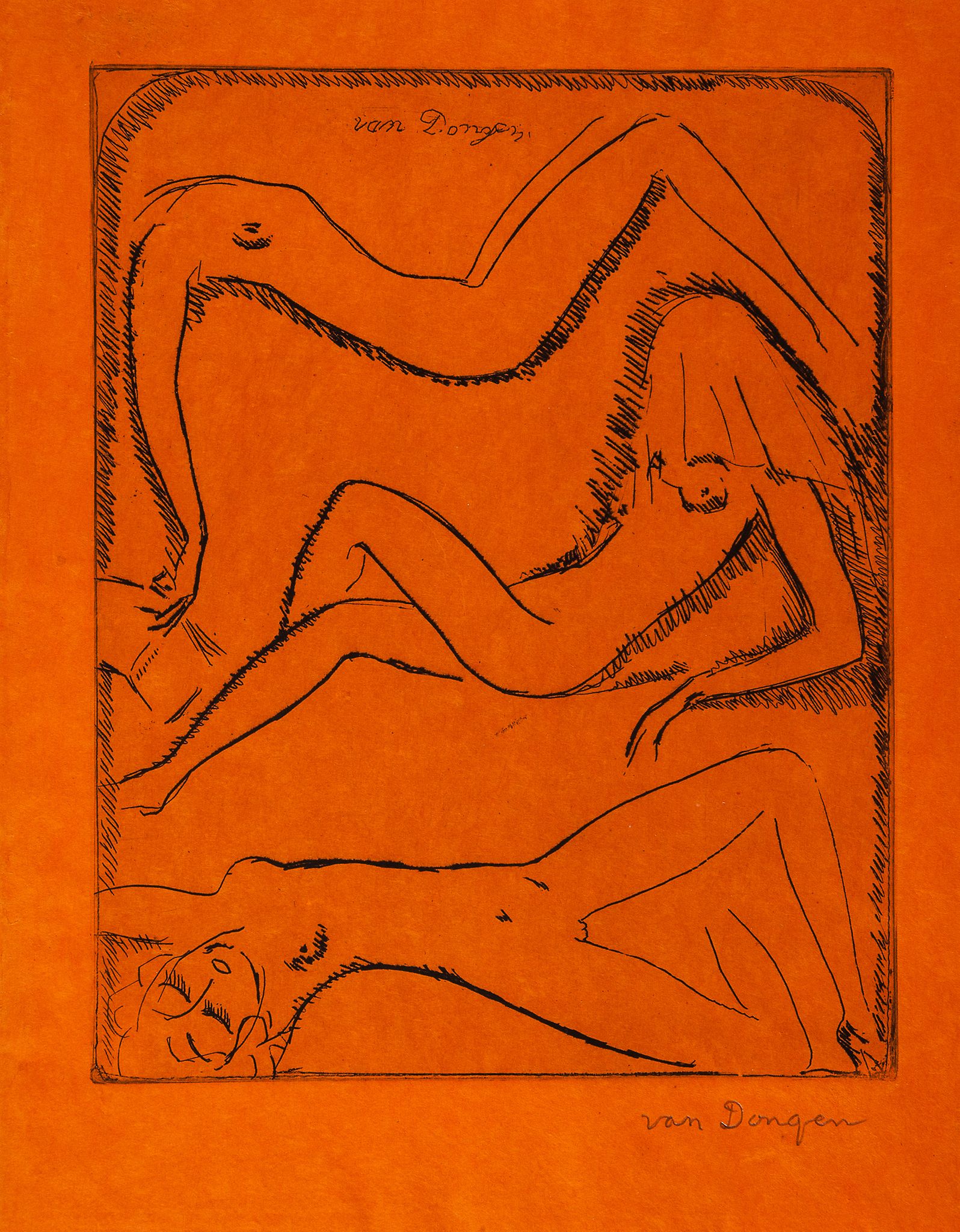Kees van Dongen (1877-1968) - Three Reclining Female Nudes etching, 1925, signed in pencil, a