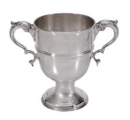 An 18th century Irish provincial silver twin handled cup by Carden Terry, Cork  An 18th century