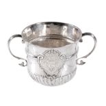 A Queen Anne silver porringer by Seth Lofthouse, London 1706  A Queen Anne silver porringer by