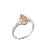 A natural Fancy Intense orange yellow diamond and diamond ring  A natural Fancy Intense orange