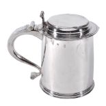 A James II silver tapered cylindrical tankard, maker's mark IS  A James II silver tapered