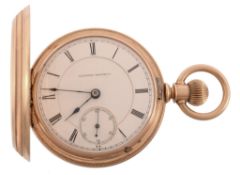 Illinios Watch Co., an 18 carat gold full hunter pocket watch, no  Illinios Watch Co., an 18 carat
