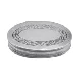 An Arts and Crafts hammered silver oval box by Omar Ramsden, London 1930  An Arts and Crafts