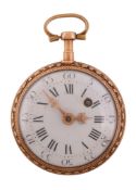Dufalga, Geneva, a gold and enamel open face pocket watch, circa 1800  Dufalga, Geneva, a gold and