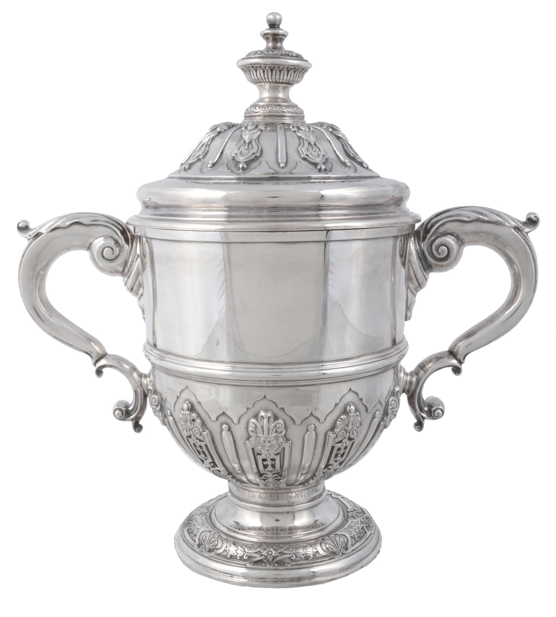 A silver twin handled cup and cover by Richard Comyns, London 1936  A silver twin handled cup and