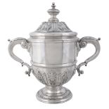 A silver twin handled cup and cover by Richard Comyns, London 1936  A silver twin handled cup and