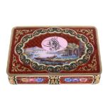 A gold and enamel box for the Turkish market, unmarked, circa 1900  A gold and enamel box for the