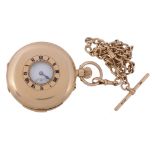 An 18 carat gold Swiss minute repeating half hunter pocket watch, no  An 18 carat gold Swiss