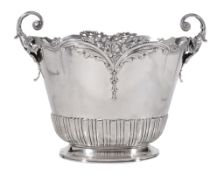 An Italian silver oval flared double wine cooler by Arno Fassi, 1934-44 Milan  An Italian silver