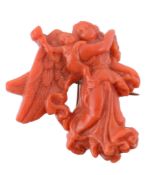 An early 19th century coral brooch, circa 1830, carved as Aurora  An early 19th century coral