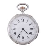 R. Wegelin, a silver open face quarter repeating pocket watch, no  R. Wegelin, a silver open face