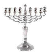 [Judaica] A silver Hanukkah menorah by Sigmund Zyto, London 1922  [Judaica] A silver Hanukkah