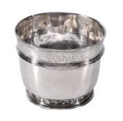 A late 16th century German silver single stacking beaker, maker's mark CK  A late 16th century