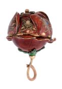 Anton Bachmayer, a very unusual gilt enamel and diamond Rose pendant with...  Anton Bachmayer, a