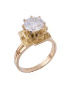 A diamond single stone ring, the brilliant cut diamond, weighing 1  A diamond single stone ring,