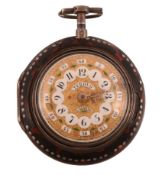 An associated composite pair cased pocket watch, circa 1760  An associated composite pair cased