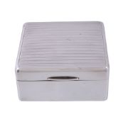 Two silver rectangular cigarette boxes, one plain large by Charles Edwin Turner  Two silver