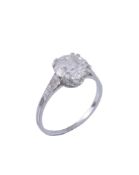 A single stone diamond ring , the old cut diamond, weighing 2  A single stone diamond ring  , the