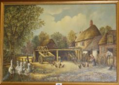 G.. Witcombe (20th Century) 'Treetop Farm' Oil on canvas Signed lower right 40cm x 58.5cm