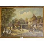 G.. Witcombe (20th Century) 'Treetop Farm' Oil on canvas Signed lower right 40cm x 58.5cm