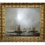 M.C. Smook (18th / 19th century) Shipping in an estuary Oil on canvas Signed lower left 40cm x 48cm