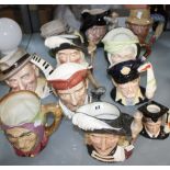 A quantity of Royal Doulton character jugs  , to include 'Aramis', 'Touchstone', 'Claude Monet' etc