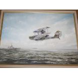 David Gibbings (20th Century) 'Harpy joins the fleet' Oil on canvas Signed lower right 45cm x 59.