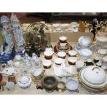 A quantity of decorative ceramics   to include assorted part tea services, cloissone vases, crested