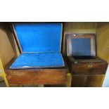 A 19th century mahogany writing box   and  another smaller writing box  (2)