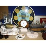 A quantity of collectable items   to include a car mascot, a hydrometer, a Dunhill table lamp (sold