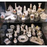 A quantity of crested ware  , to include Arcadian china, Goss and some silver mounted examples