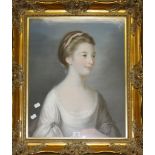 School of John Downman Half length portrait of a lady Pastel Unsigned 53cm x 43cm