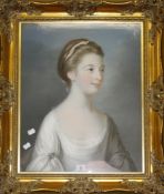 School of John Downman Half length portrait of a lady Pastel Unsigned 53cm x 43cm