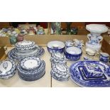 A Woods  &  Sons 'Torbrex' patter part dinner service   and a quantity of blue and white china