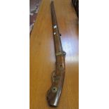 A 18th/19th Century Japanese Tanegashima Snap-Matchlock rifle  , rosewood stock with brass foliate