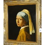 Witcombe (20th Century) after Johannes Vermeer 'Girl with a pearl earring' Oil on canvas Unsigned