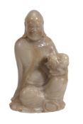 A fine soapstone figure of a Lohan, late 18th century , Qing Dynasty A fine soapstone figure of a