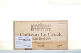 Chateau Le Crock 2009 St Estephe 12 bts OWC Purhased on release and recently...  Chateau Le Crock
