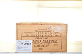 Château Grand Mayne 2001 St Emilion GCC 12 bts OWC  Château Grand Mayne 2001  St Emilion GCC  12 bts