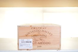 Chateau Sociando-Mallet 2009 Haut Medoc 12 bts OWC Purhased on release and...  Chateau Sociando-