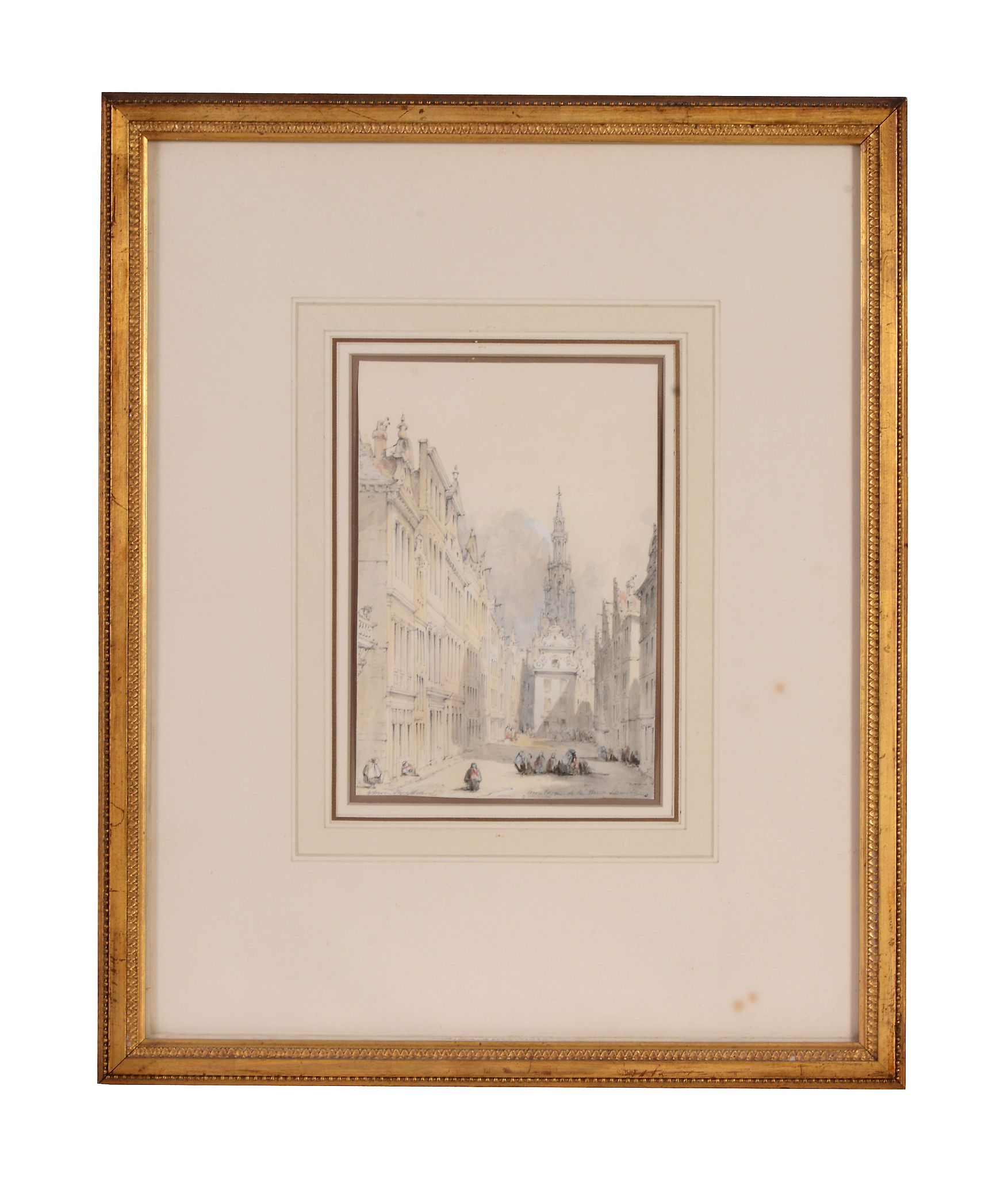 William Frome Smallwood (1806-1834) - A street scene in Brussels Watercolour over graphite  Signed - Image 2 of 3