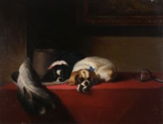 After Sir Edwin Henry Landseer (1802-1873) - King Charles Spaniels (‘The Cavalier’s Pets’) Oil on