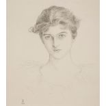 Cecil Beaton (1904-1980) - Bust portrait of a lady Black chalk on cream wove paper Signed   Beaton