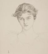 Cecil Beaton (1904-1980) - Bust portrait of a lady Black chalk on cream wove paper Signed   Beaton
